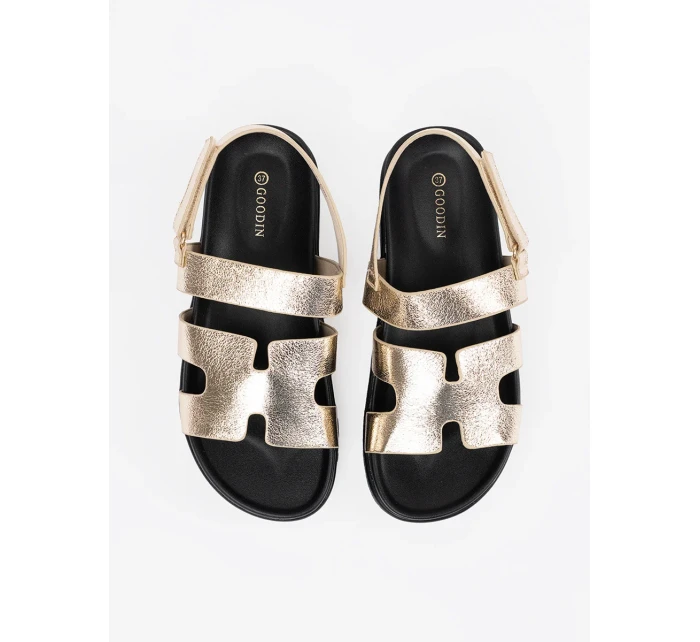 Pěkné  sandály dámské zlaté platforma