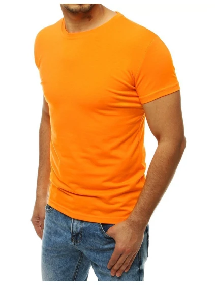 Pánské tričko bez potisku jasně oranžové FashionStreet RX4190