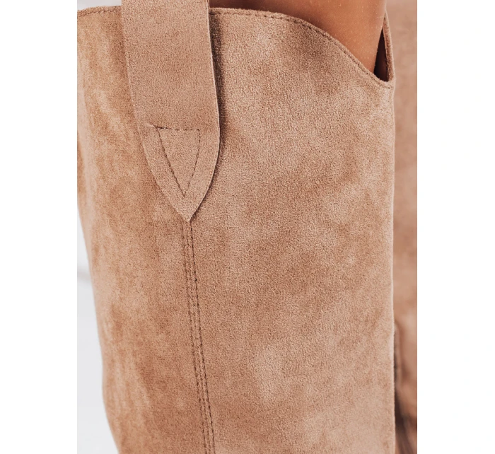 Dámské semišové kovbojské boty béžové Dstreet model 21993451 - FashionStreet Dámské semišové kovbojské boty béžové Dstreet model 21993451 - FashionStreet