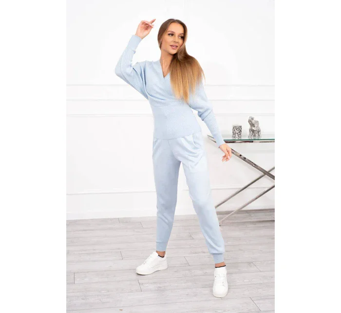 Dvoudílná souprava svetrů v modré barvě