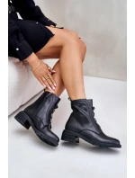 Kožené boty na zip zateplené černé model 21675513 - EVENTO