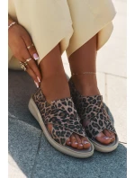 Zazoo 40392 Kožené Sandály Dámské Leopardí Hnědé Zazoo 40392 Kožené Sandály Dámské Leopardí Hnědé