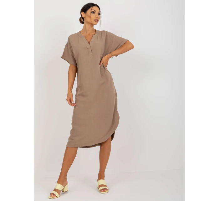 Sukienka TW SK BE model 18496729 ciemny bezowy - FPrice Sukienka TW SK BE model 18496729 ciemny bezowy - FPrice