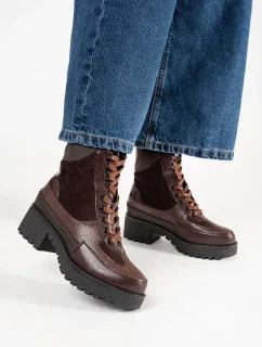 Luxusní dámské vínový  kotníčkové boty Obcas