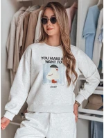 Dámská oversize mikina s potiskem GOOSHY šedá FashionStreet BY1425