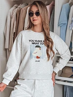 Dámská oversize mikina s potiskem GOOSHY šedá FashionStreet BY1425