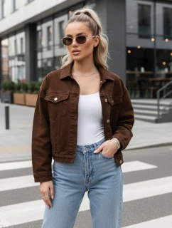 Dámská hnědá džínová bunda FashionStreet TY5343