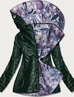 Zelená dámská bunda s ozdobnou podšívkou (MM21)