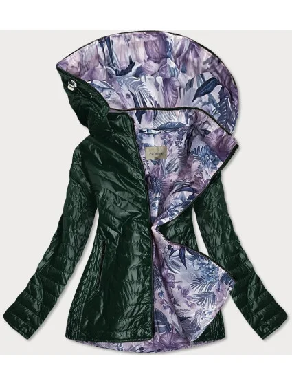 Zelená dámská bunda s ozdobnou podšívkou (MM21)