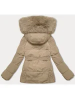 Béžová bunda pro přechodné období s páskem model 21248567 - J.STYLE Béžová bunda pro přechodné období s páskem model 21248567 - J.STYLE