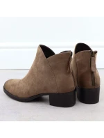 Dámské boty na bloku zateplené béžové Potocki 12472 Dámské boty na bloku zateplené béžové Potocki 12472