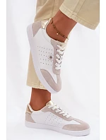 Dámské tenisky z pravé kůže LR61-7091 Bílé Dámské tenisky z pravé kůže LR61-7091 Bílé