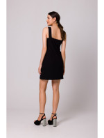 K159 Mini šaty bez ramínek - černé