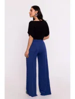 model 19670629 Viskózové kalhoty s elastickým pasem modré - BeWear