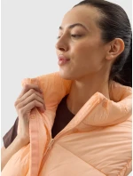 Dámská péřová vesta s výplní ze model 20437808 peří oranžová - 4F Dámská péřová vesta s výplní ze model 20437808 peří oranžová - 4F