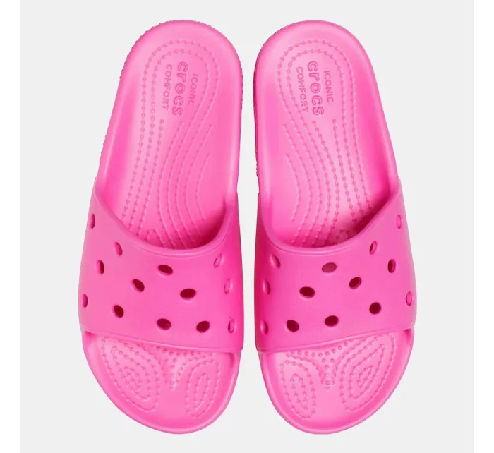 Dětské nazouváky Classic Slide 206396-6QQ Neon růžová - Crocs