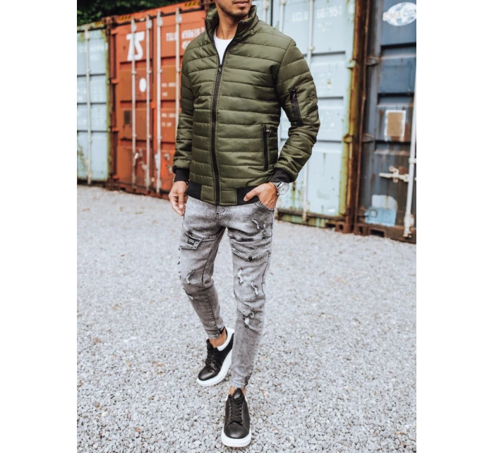 Pánská přechodná prošívaná zelená bunda FashionStreet TX3408z Pánská přechodná prošívaná zelená bunda FashionStreet TX3408z