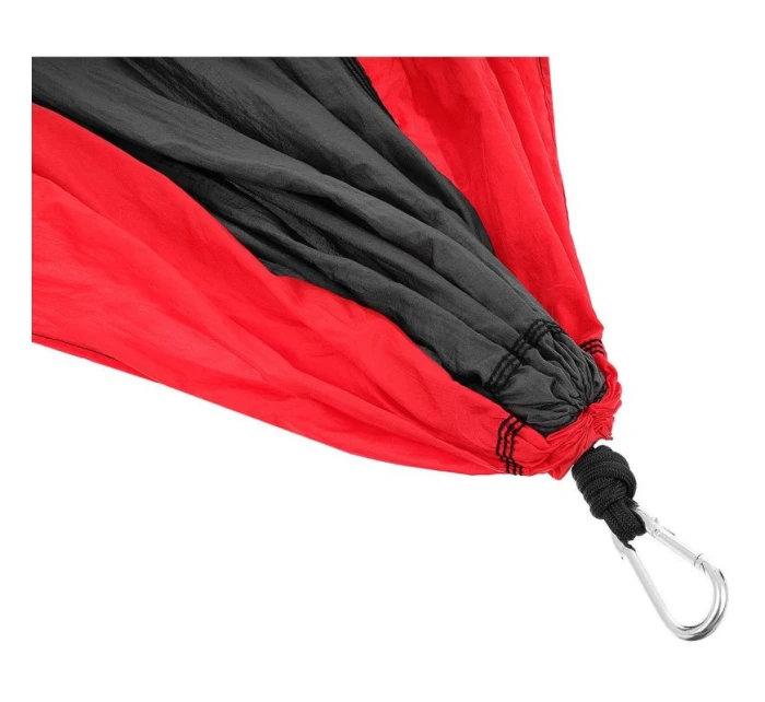 CESTOVNÍ HOUPACÍ SÍŤ PRO 2 OSOBY 270X140CM ČERNÁ A ČERVENÁ CESTOVNÍ HOUPACÍ SÍŤ PRO 2 OSOBY 270X140CM ČERNÁ A ČERVENÁ