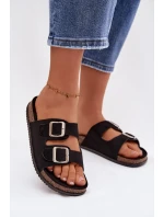 Dámské pantofle s přezkami Černé model 21943297 - Boto