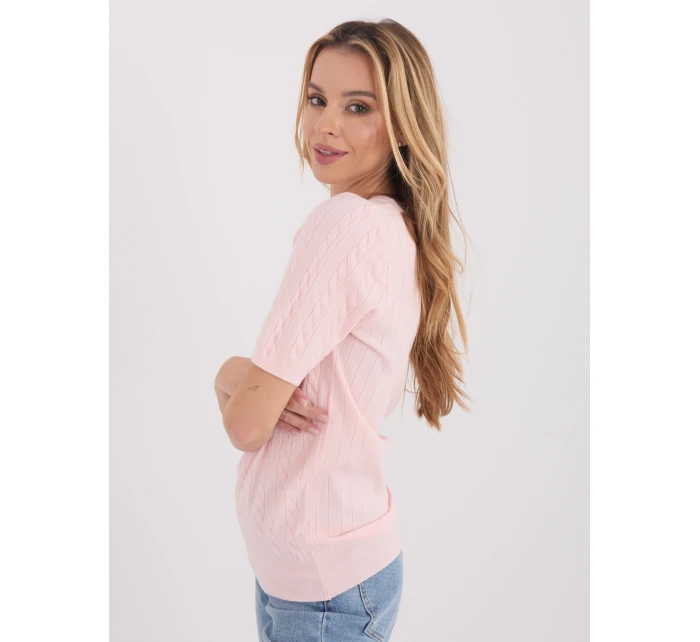 Sweter PM SW B model 21821429 jasny różowy - FPrice Sweter PM SW B model 21821429 jasny różowy - FPrice