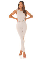Sexy jumpsuit with golden buckle