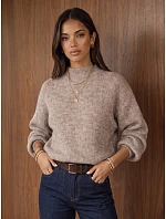 Klasický dámský svetr s kulatým výstřihem Fango FashionStreet MY2598 Klasický dámský svetr s kulatým výstřihem Fango FashionStreet MY2598