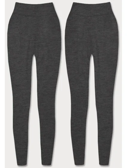 Tmavě šedé hrubší bavlněné legíny (YW01002-A2)