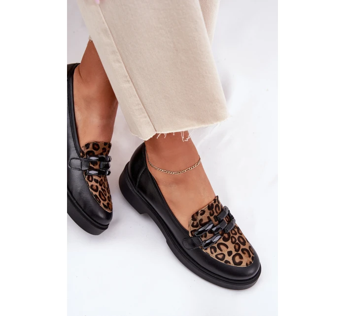 Kožené Mokasíny S Ozdobou A Černé model 21695716 - Laura Messi