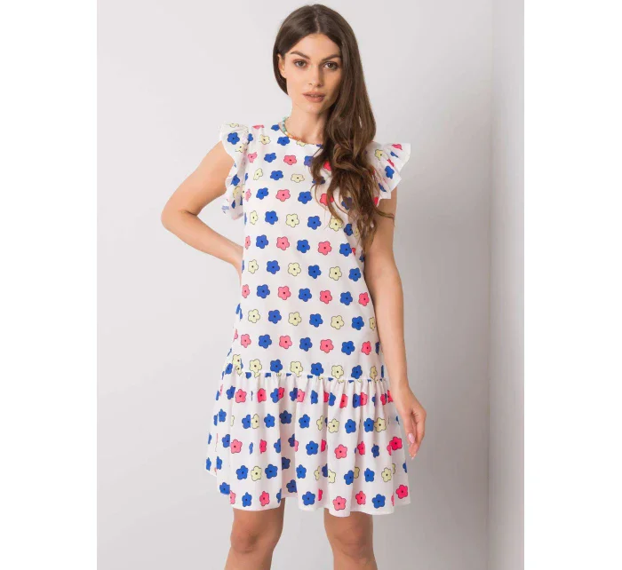 Šaty LK SK 506950.02P bílá a modrá