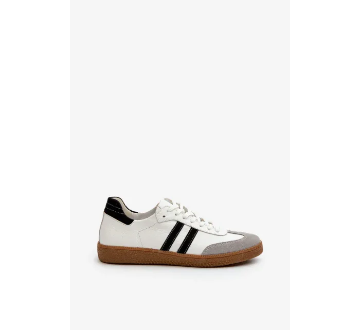 Dámské kožené nízké tenisky Zazoo bílé Dámské kožené nízké tenisky Zazoo bílé