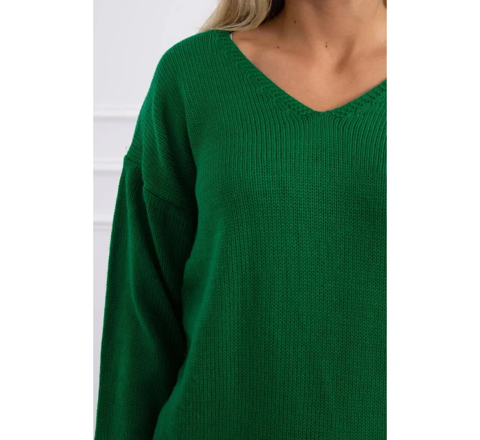 Svetr S202-15 s výstřihem do V zelený - Kesi Svetr S202-15 s výstřihem do V zelený - Kesi