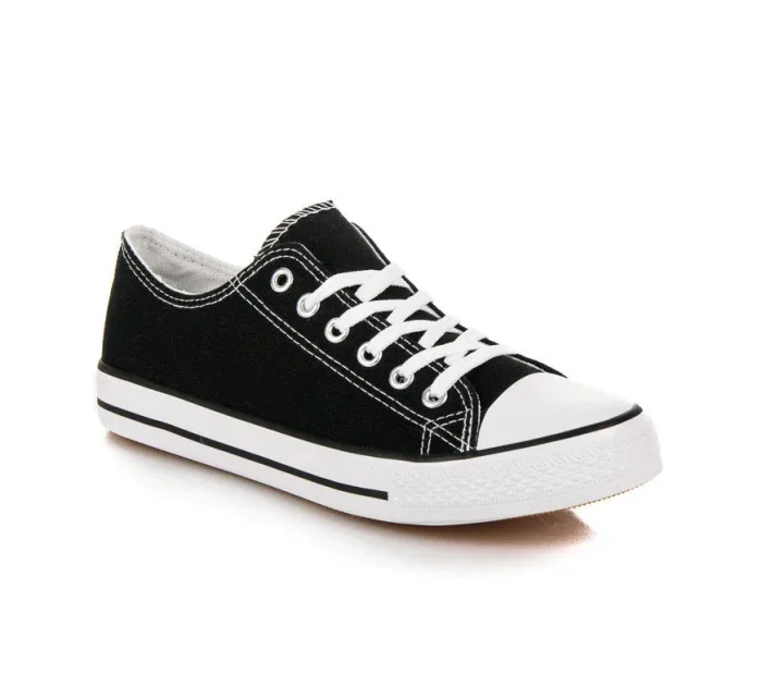 Originální černé dámské tenisky bez podpatku Originální černé dámské tenisky bez podpatku