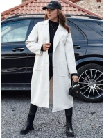 Dámský oversize dlouhý kabát AVELINNI ve tvaru rybí kosti béžový FashionStreet NY0700