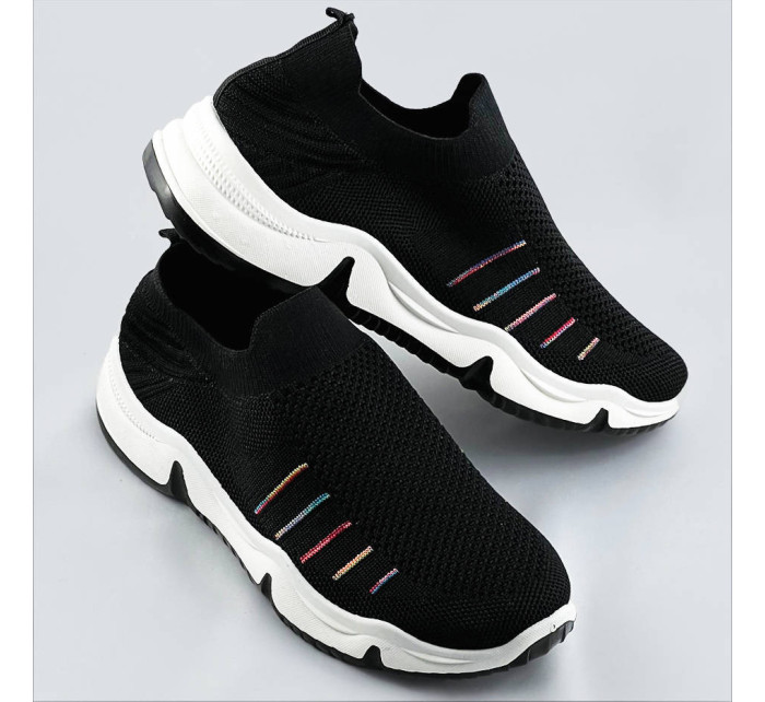 Černé dámské sportovní boty s barevnými vsadkami model 17139046 - H&D