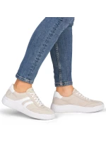 Kožené polobotky Remonte Rieker D3E00-60 béžové barvy