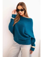 Dámský asymetrický viskózový svetr netopýří model 21301097 - K-Fashion