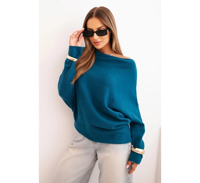 Dámský asymetrický viskózový svetr netopýří model 21301097 - K-Fashion