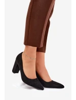 Eko Semišové Lodičky Na Podpatku Černé model 21690591 - Boto