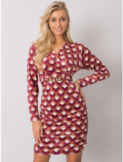 Šaty DHJ SK 12695.26P tmavě růžová