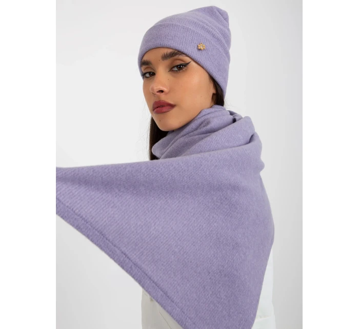 Dámský komplet čepice a šála LK KMPL model 21734234 fialová - FPrice