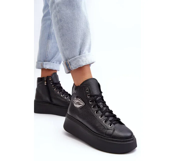 Dámské vysoké tenisky na zip Lemar Black Katerin Dámské vysoké tenisky na zip Lemar Black Katerin