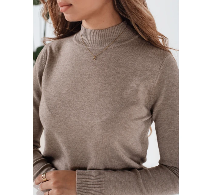 Dámský svetr s polovičním rolákem TARLENA beige FashionStreet MY2484