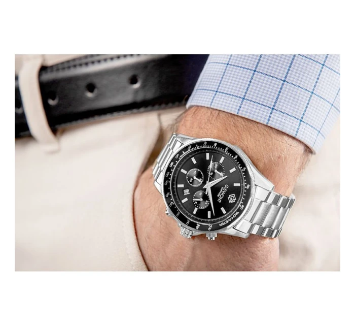 Pánské hodinky Giewont Chronograph Sapphire Silver Black GW3520-B2 Pánské hodinky Giewont Chronograph Sapphire Silver Black GW3520-B2