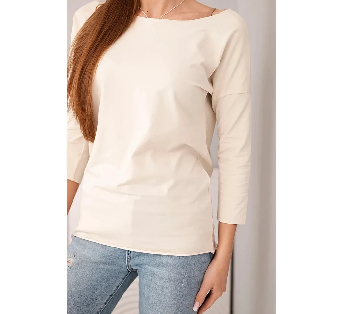 Dámská halenka s lodičkovým výstřihem světle béžová