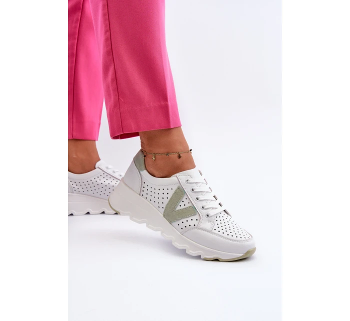 Dámské kožené lehké sportovní boty béžové Eleonori Dámské kožené lehké sportovní boty béžové Eleonori