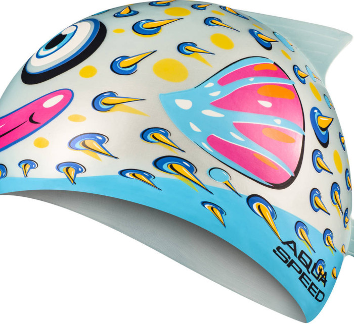 AQUA SPEED Kšiltovky na plavání ZOO Fish White/Blue/Pink/Yellow