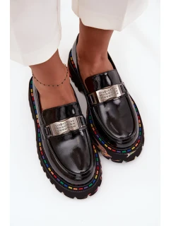 Lakované dámské mokasíny Artiker – černé