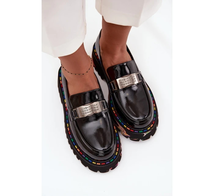 Lakované dámské mokasíny Artiker – černé