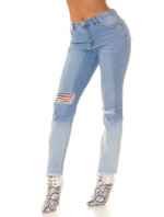 Sexy džíny pro maminky s vysokým pasem v ombré vzhledu