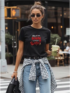 Dámské tričko s potiskem ke Dni matek černé FashionStreet NX5038RY